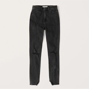 Black Distressed Abercrombie Curve Love Skinny Jeans